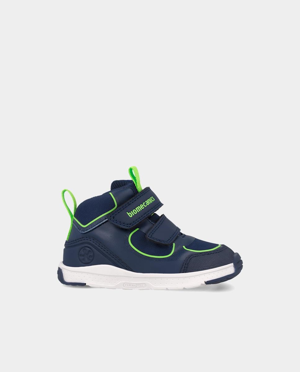 Imagen 0 de Botines deportivos barefoot de niños con cierre ajustable y diseño en contraste Azul marino