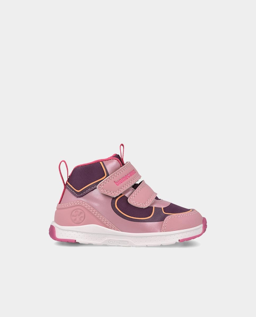 Botines deportivos barefoot de niños con cierre ajustable y diseño en contraste - Biomecanics - Rosa Rosa-1