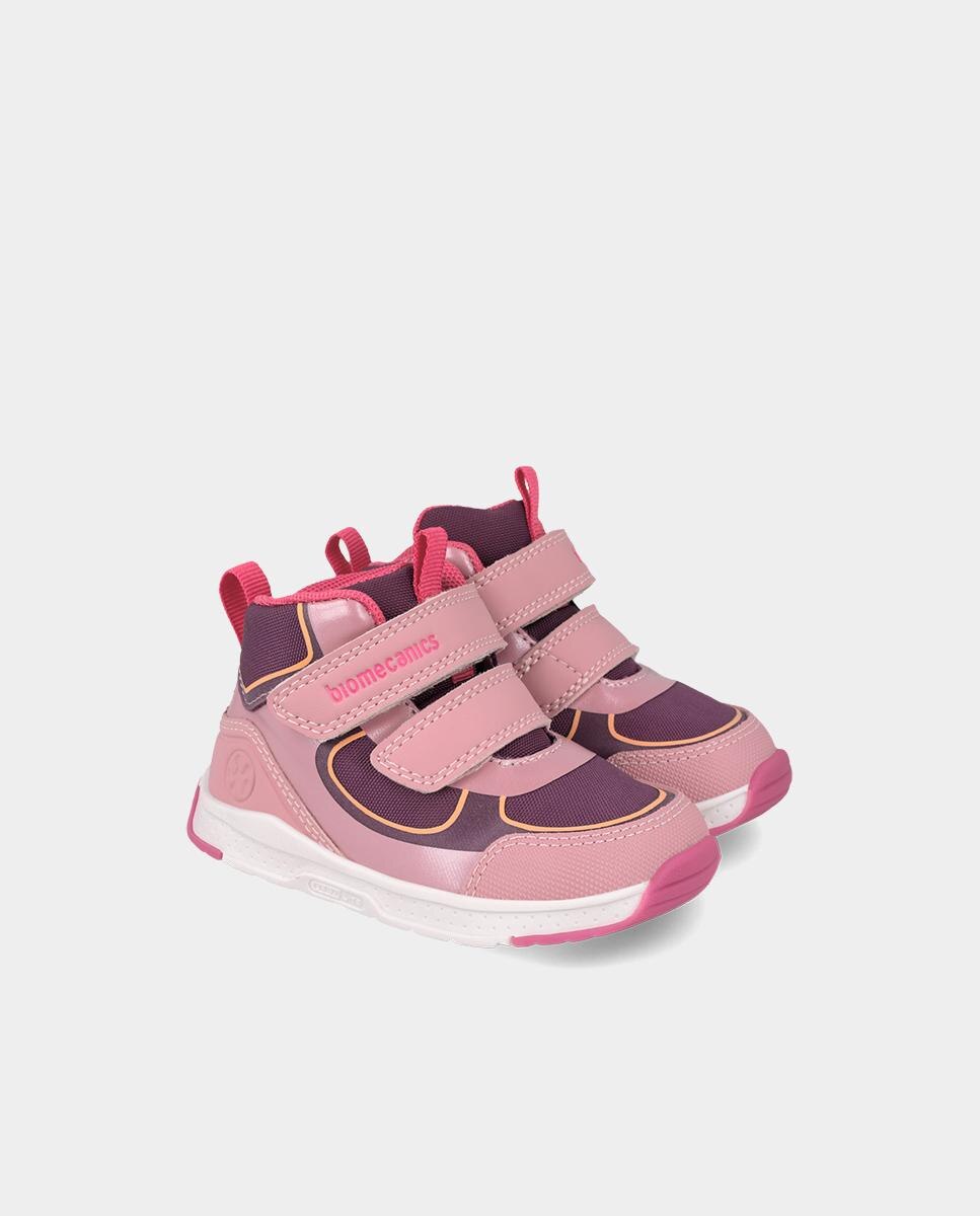 Botines deportivos barefoot de niños con cierre ajustable y diseño en contraste - Biomecanics - Rosa Rosa-2