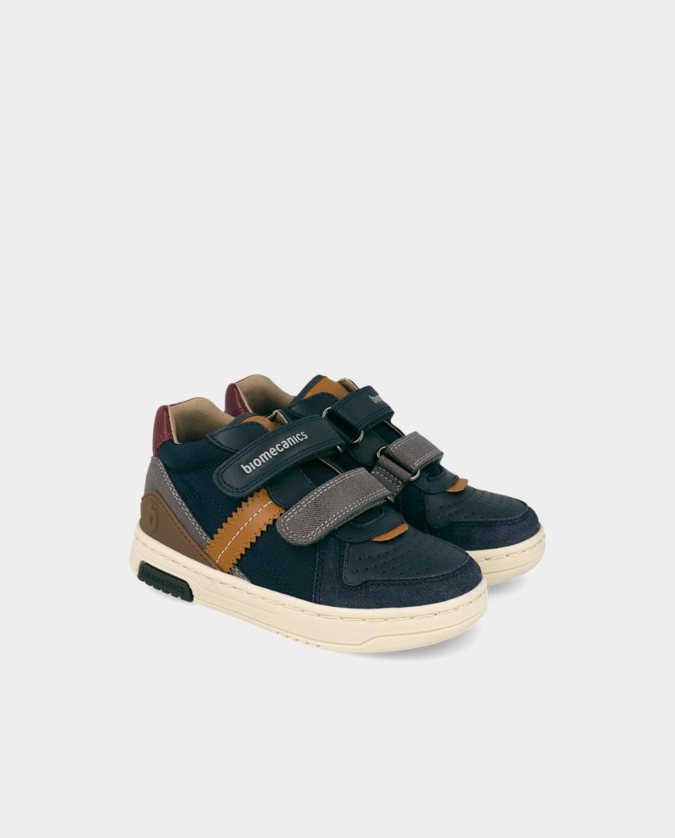 Botines de niño en piel con cierre ajustable - Biomecanics - Azul marino Azul marino-2