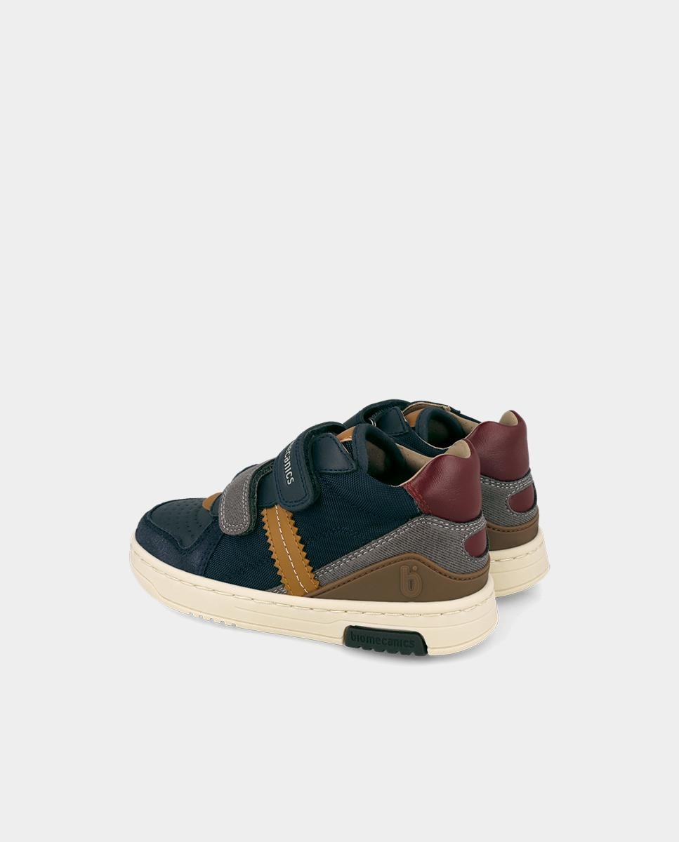 Botines de niño en piel con cierre ajustable - Biomecanics - Azul marino Azul marino-3