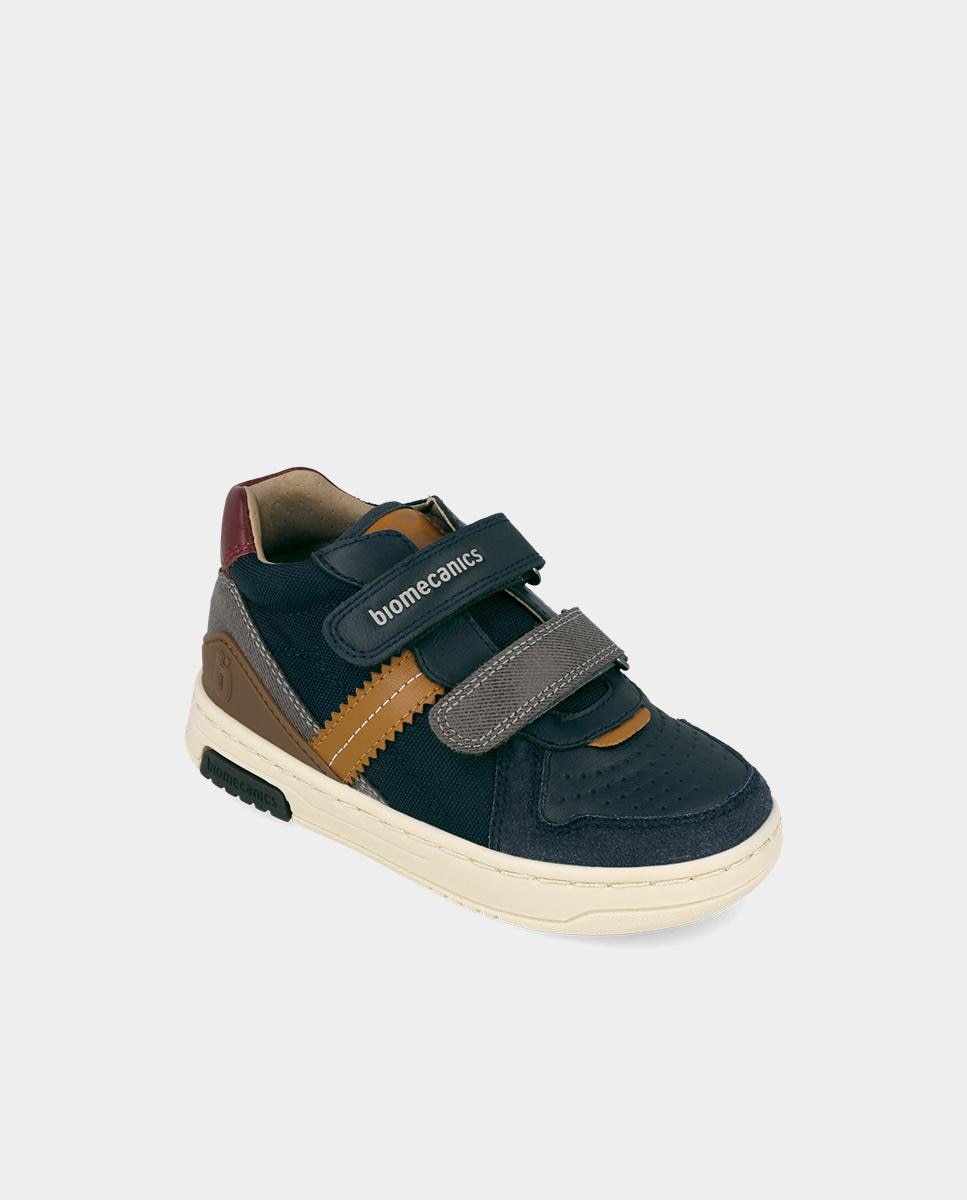 Botines de niño en piel con cierre ajustable - Biomecanics - Azul marino Azul marino-4