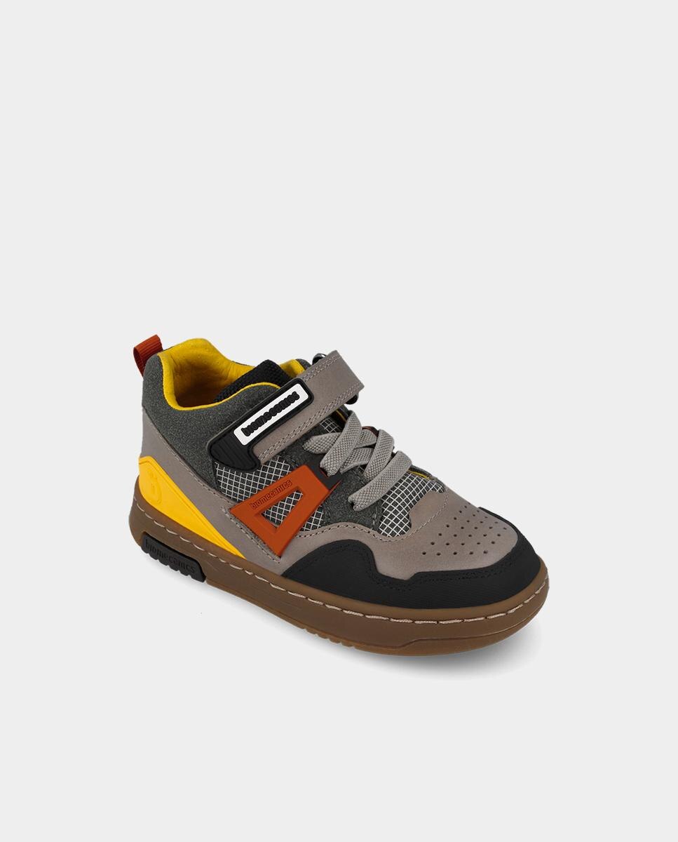 Botines de niño en piel con puntera redonda y cierre de velcro con elásticos. - Biomecanics - Multicolor Multicolor-4