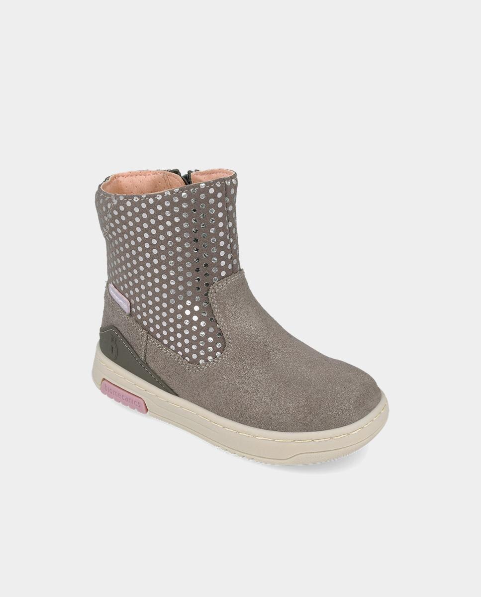 Botines de serraje para niña con cierre de cremallera. - Biomecanics - Topo Topo-4