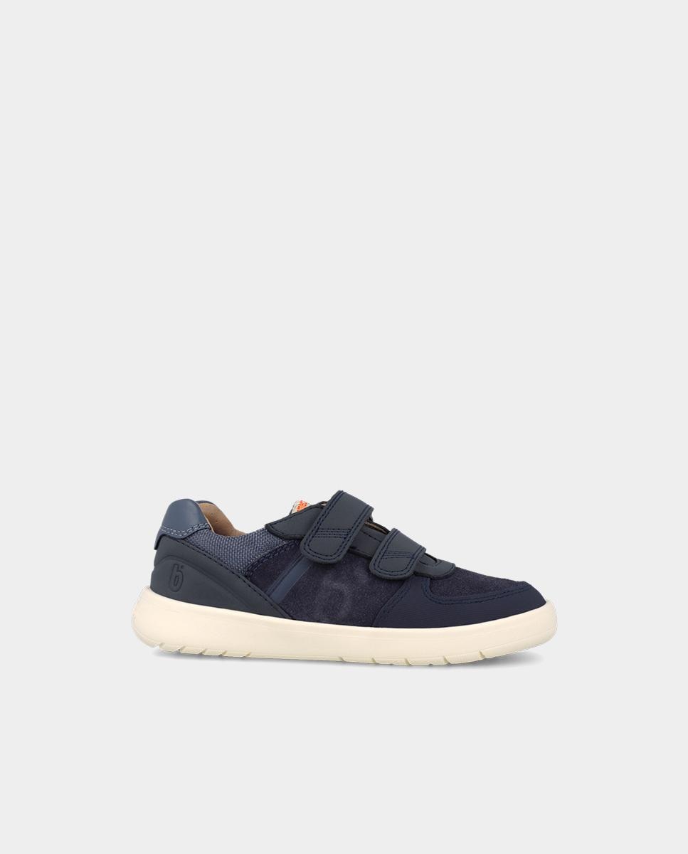 Imagen 0 de Zapatillas de piel barefoot de niño con cierre ajustable Kaki