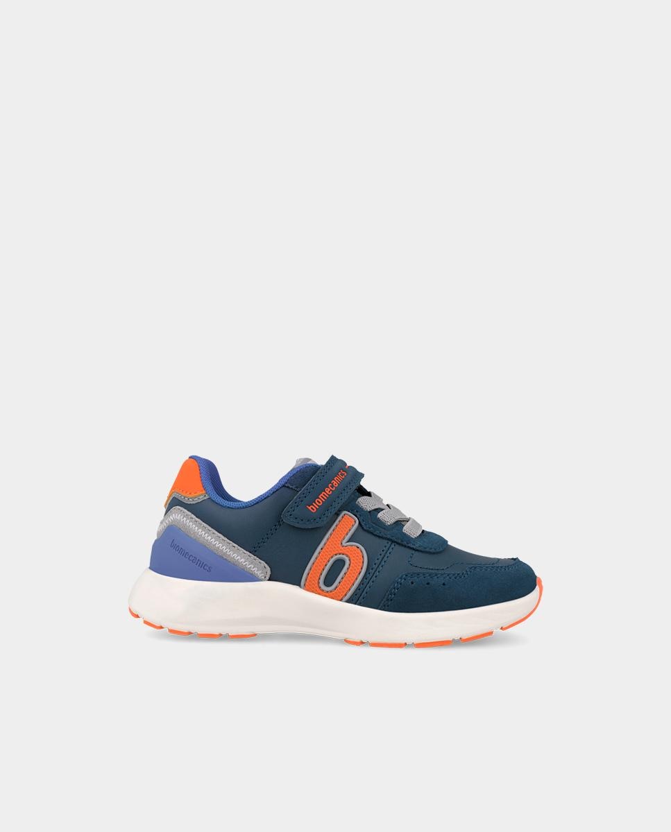 Deportivas de niño con puntera redonda y cierre de velcro con elásticos - Biomecanics - Azul Azul-1