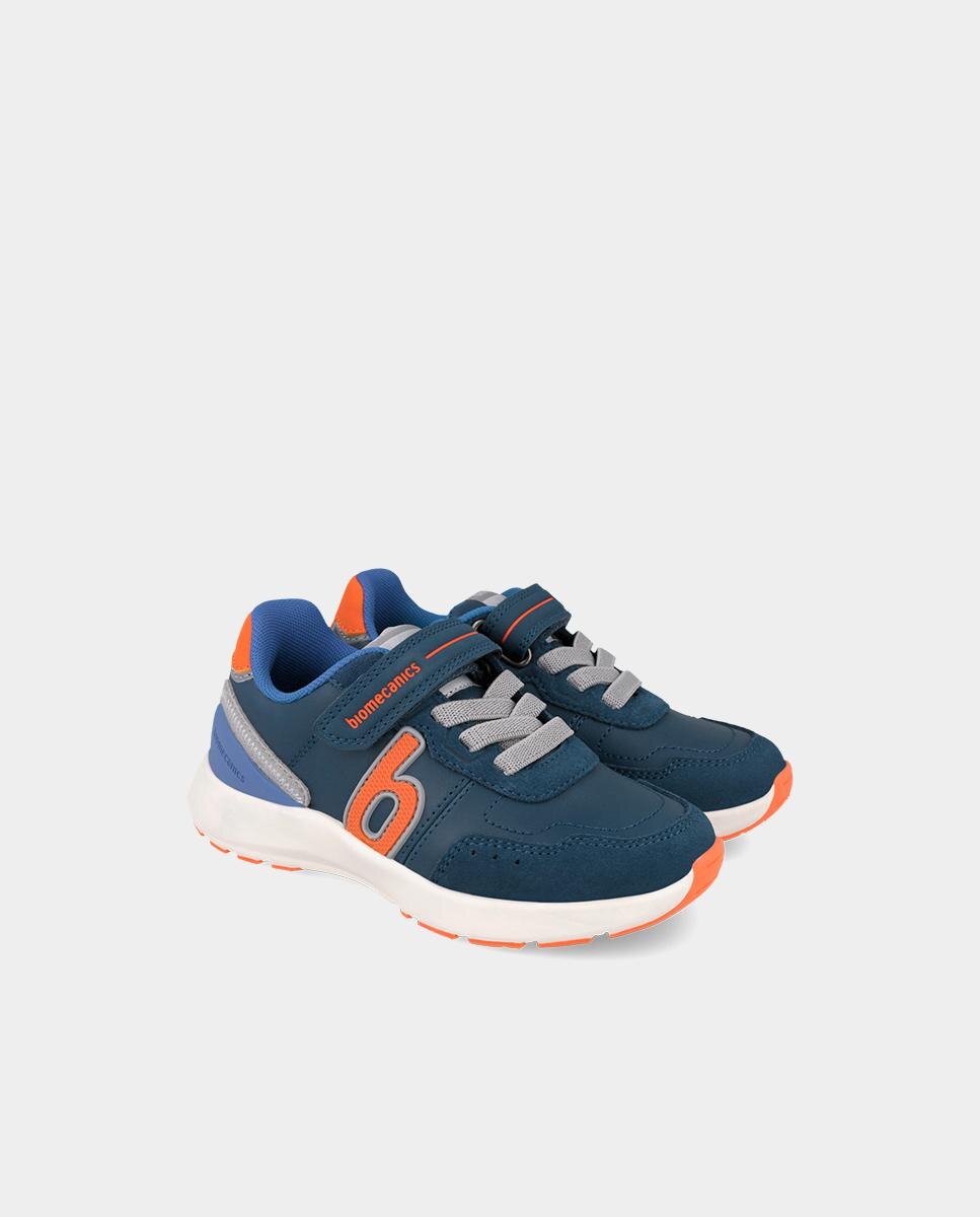 Deportivas de niño con puntera redonda y cierre de velcro con elásticos - Biomecanics - Azul Azul-2