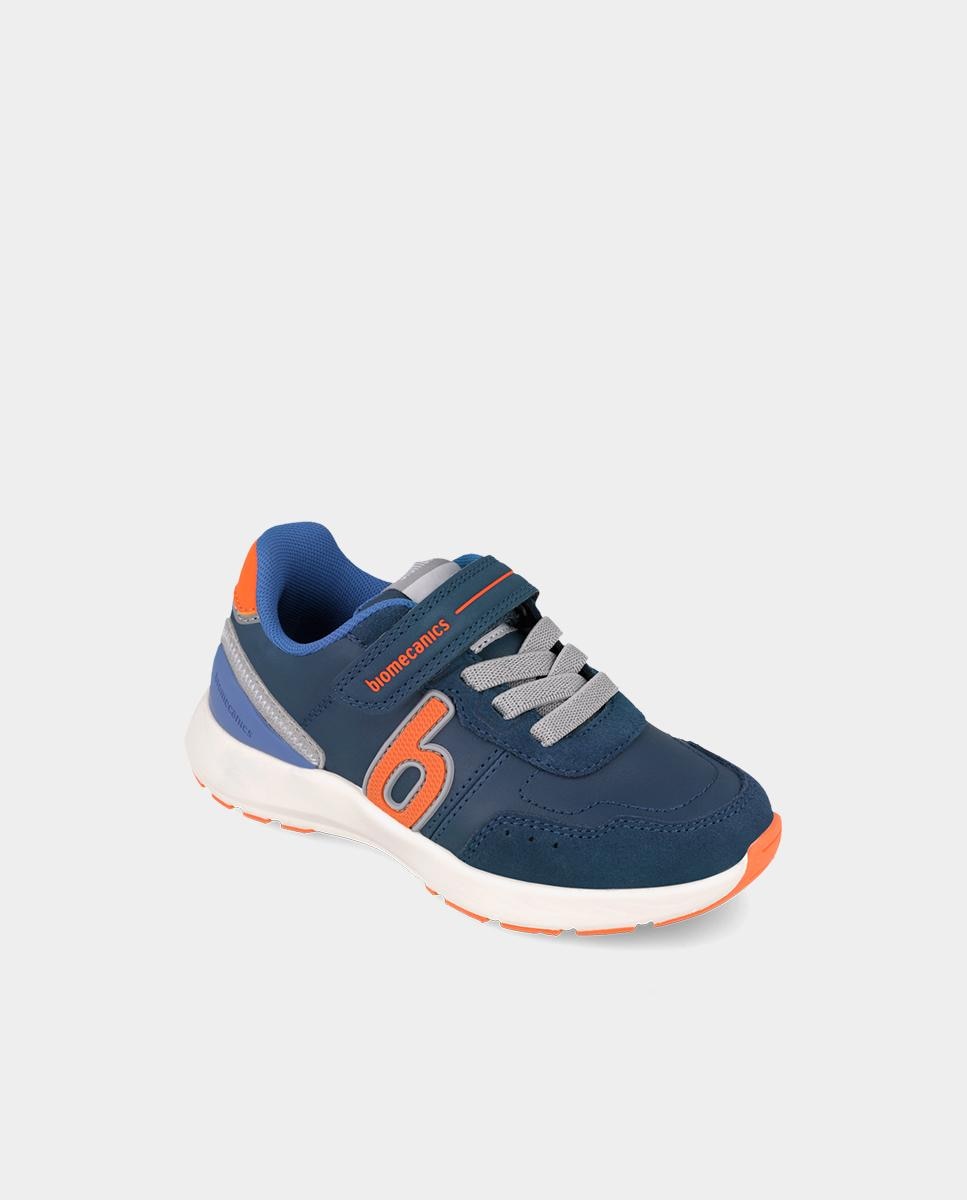 Deportivas de niño con puntera redonda y cierre de velcro con elásticos - Biomecanics - Azul Azul-4
