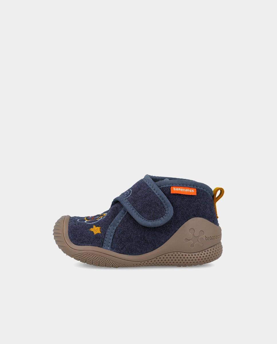 Zapatillas de casa cerradas de bebé niño en fieltro con cierre ajustable - Biomecanics - Azul marino Azul marino-5