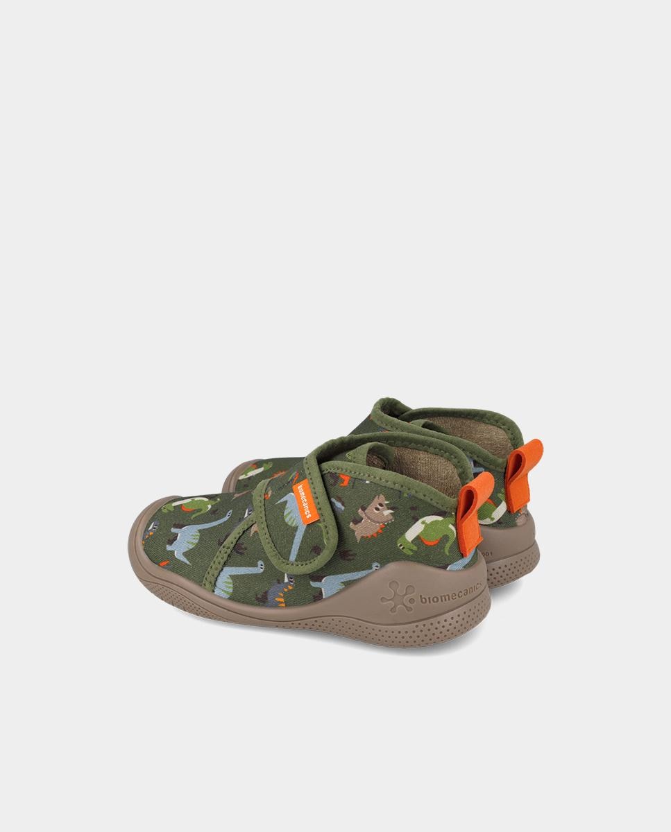 Zapatillas de casa cerradas de niño en algodón con cierre ajustable - Biomecanics - Verde Verde-3