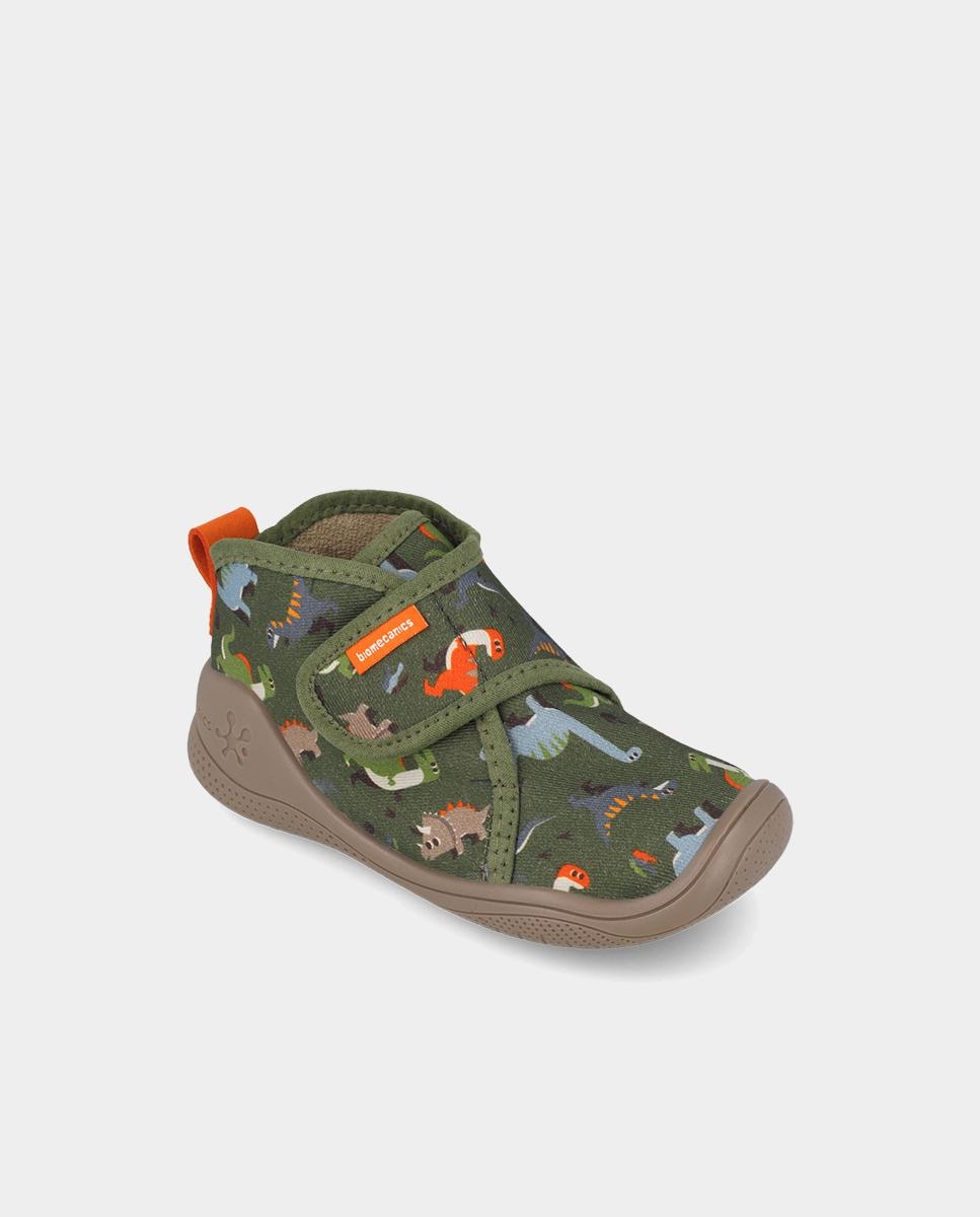 Zapatillas de casa cerradas de niño en algodón con cierre ajustable - Biomecanics - Verde Verde-4