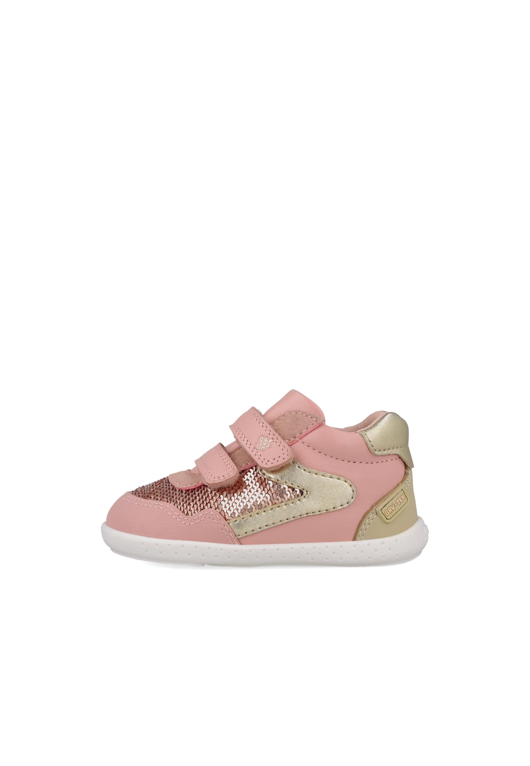 Imagen 0 de Botines barefoot de niños de  piel con puntera protectora y forro on-steam Rosa claro