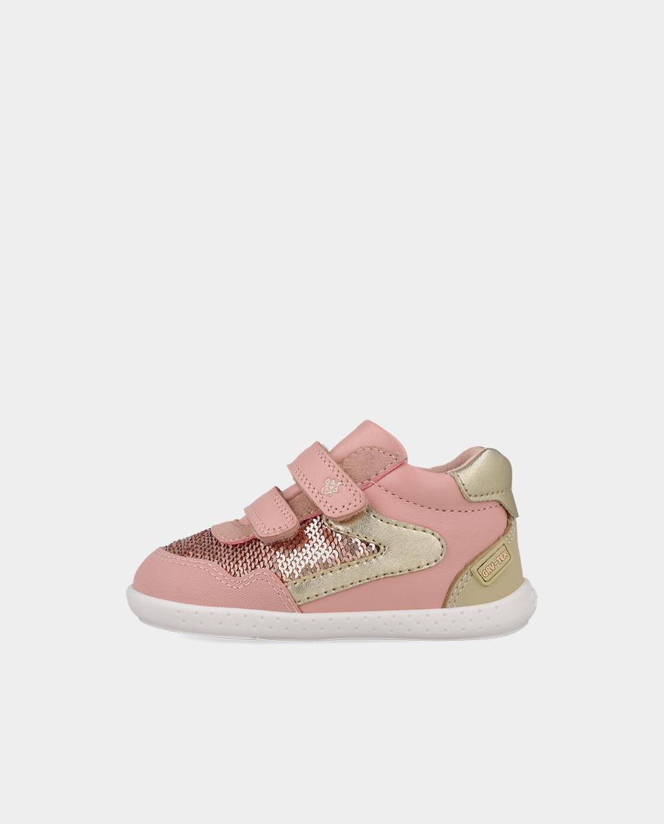 Botines barefoot de niños de piel con puntera protectora y forro on-steam - Garvalín - Rosa claro Rosa claro-5