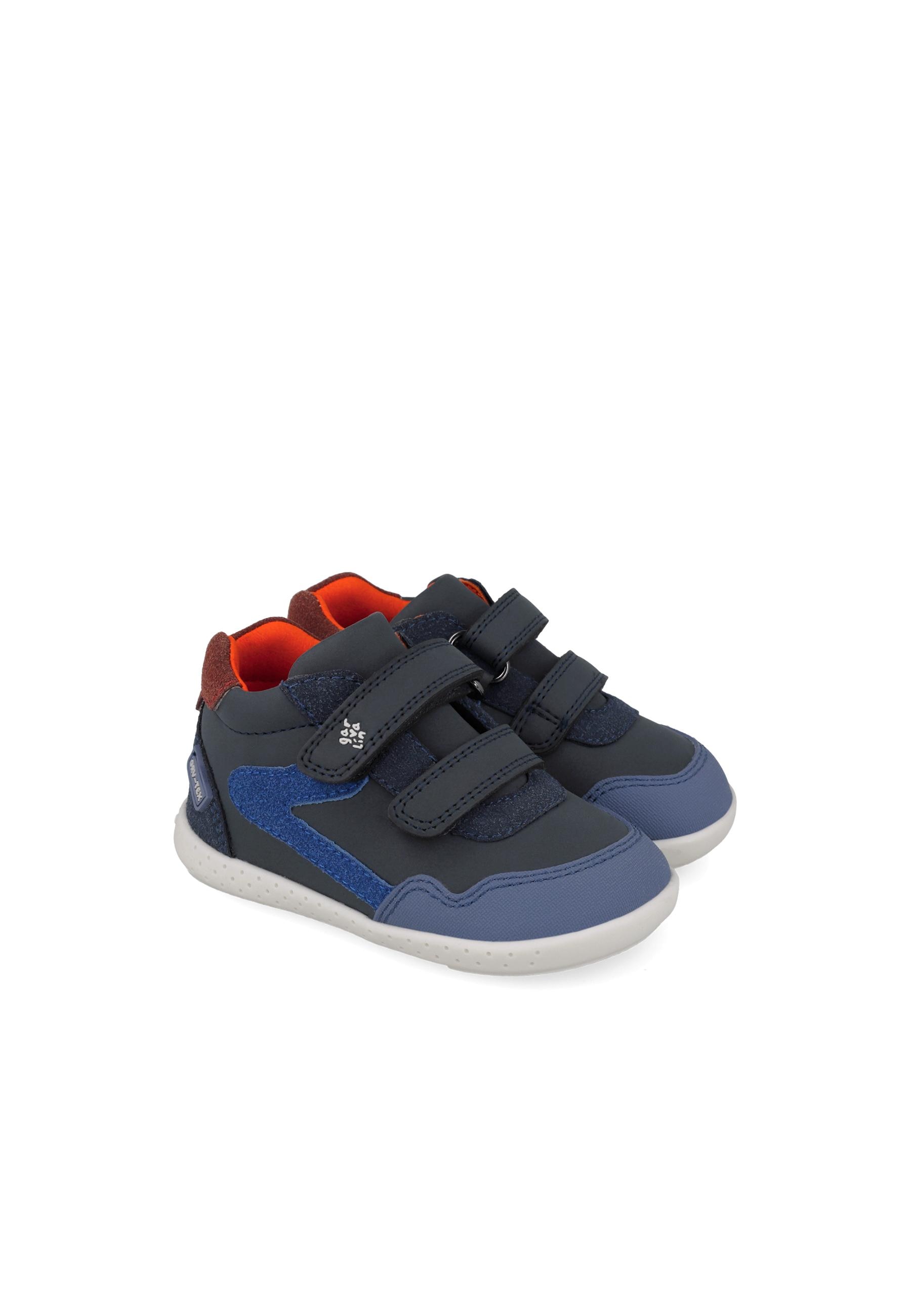 Botines barefoot de niños de piel con puntera protectora y forro on-steam - Garvalín - Azul marino Azul marino-2