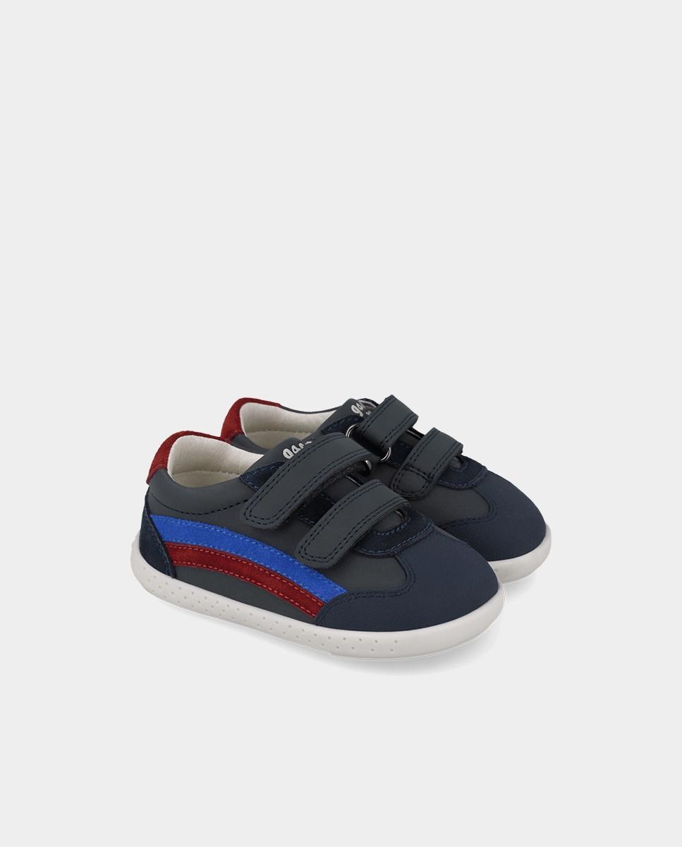 Zapatillas de piel barefoot con puntera protectora y forro on-steam - Garvalín - Azul marino Azul marino-2