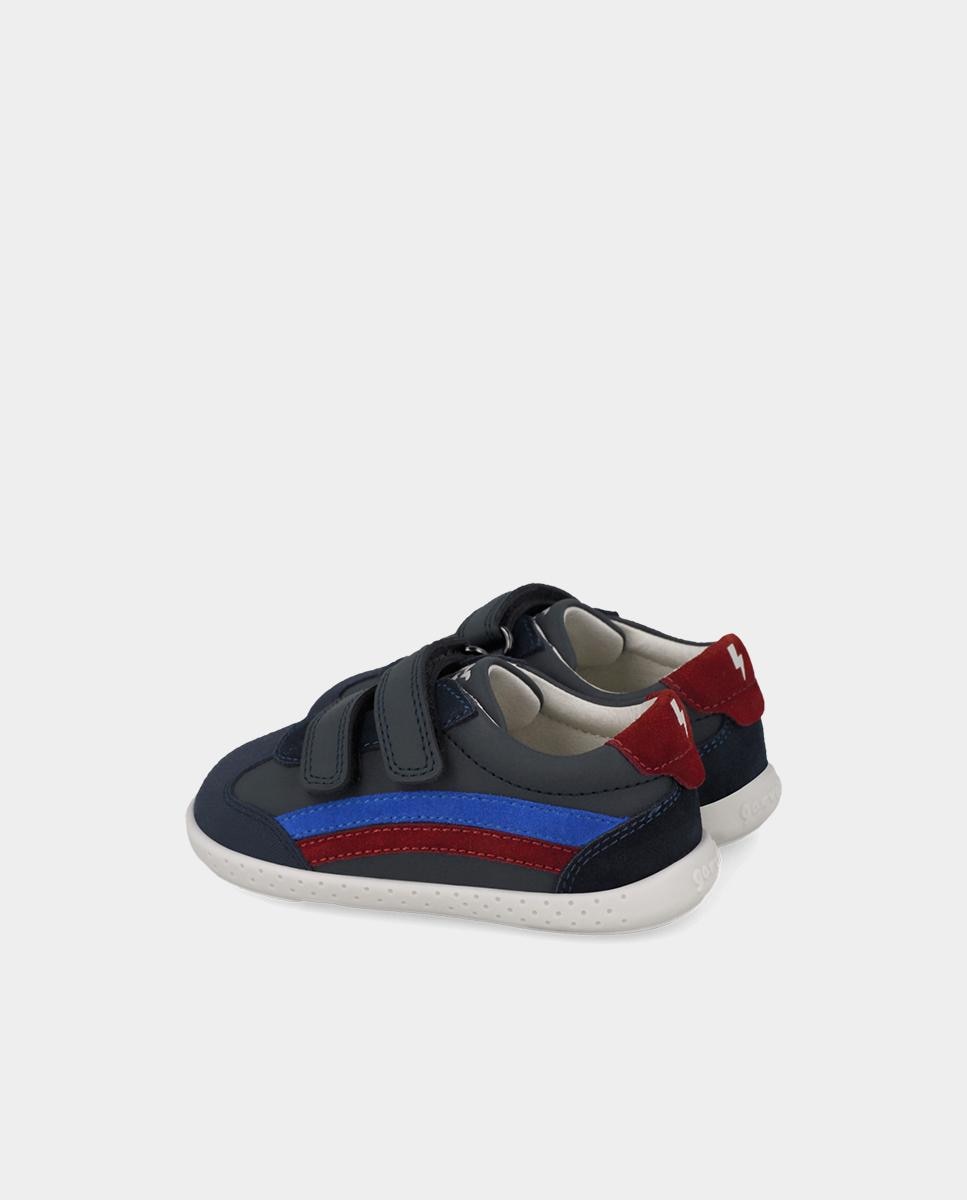 Zapatillas de piel barefoot con puntera protectora y forro on-steam - Garvalín - Azul marino Azul marino-3