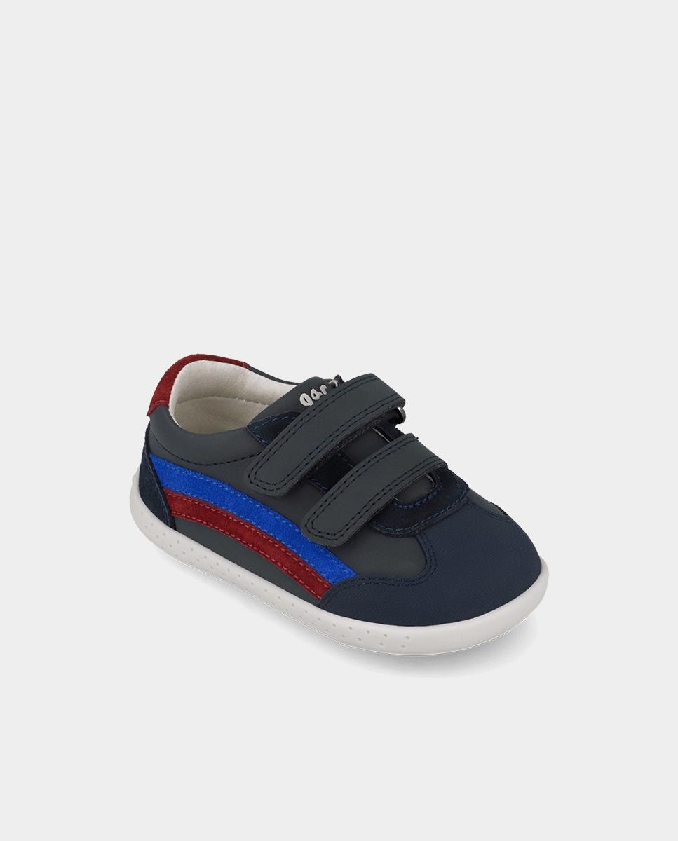 Zapatillas de piel barefoot con puntera protectora y forro on-steam - Garvalín - Azul marino Azul marino-4