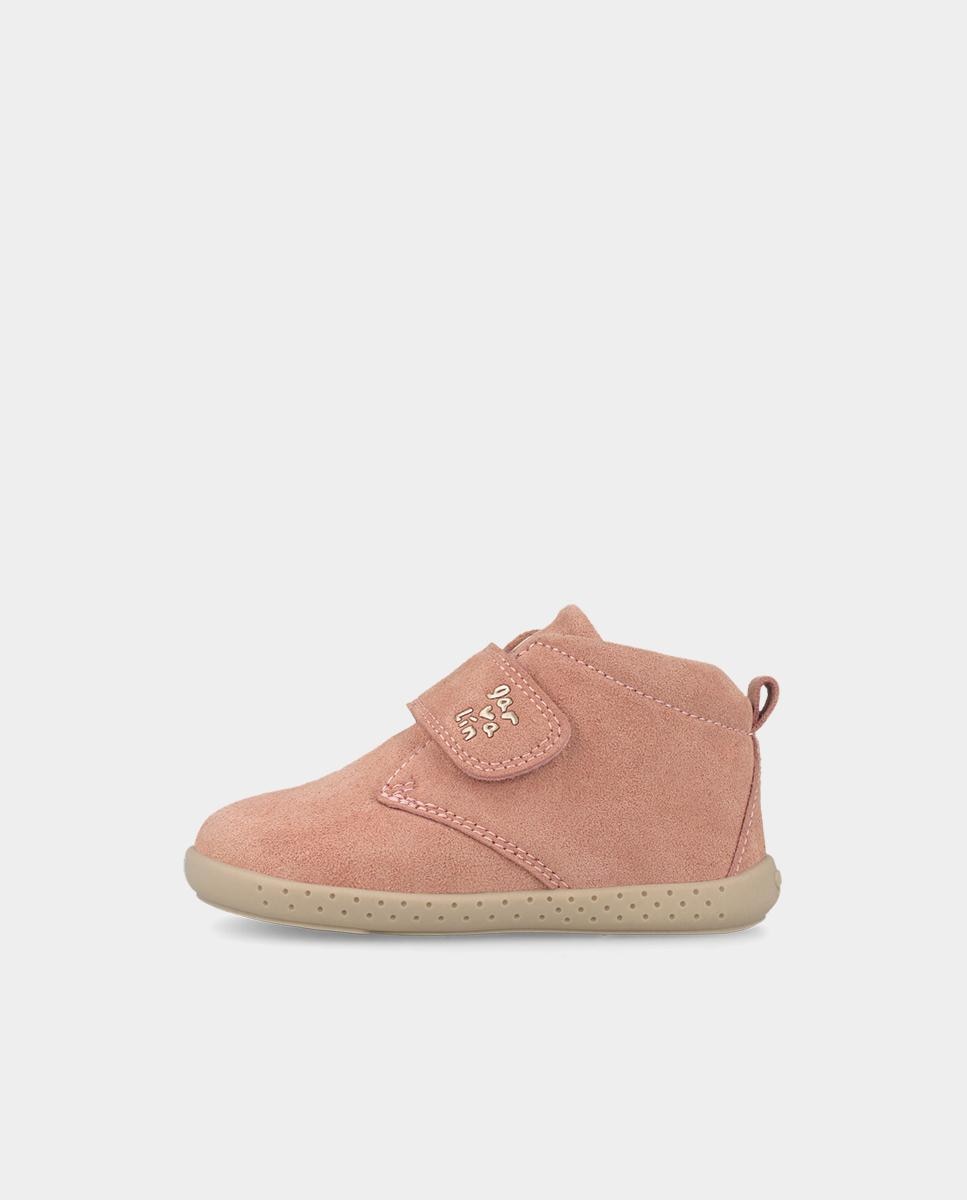 Botines barefoot de niños de piel con puntera protectora y forro on-steam - Garvalín - Rosa pastel Rosa pastel-5