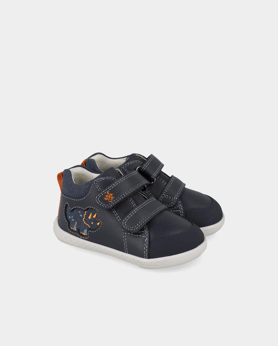 Botines barefoot de niño con cierre ajustable y forro on-steam - Garvalín - Azul marino Azul marino-2