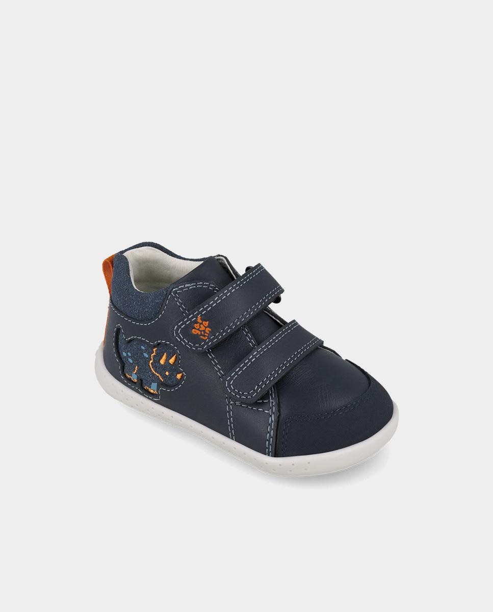 Botines barefoot de niño con cierre ajustable y forro on-steam - Garvalín - Azul marino Azul marino-4
