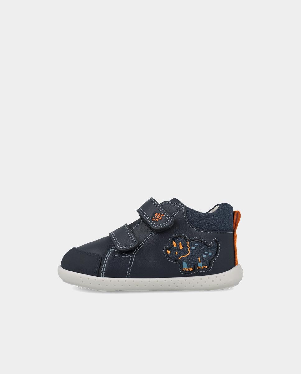 Botines barefoot de niño con cierre ajustable y forro on-steam - Garvalín - Azul marino Azul marino-5