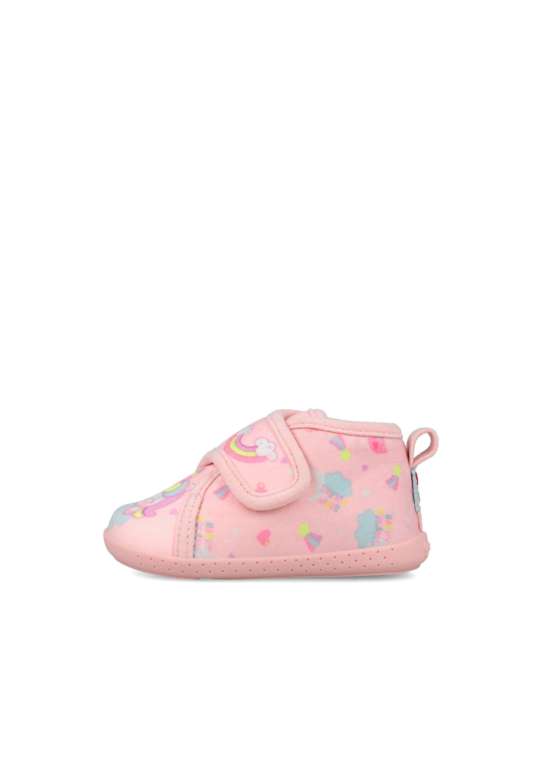 Zapatillas de casa cerradas barefoot de niña con cierre ajustable - Garvalín - Rosa claro Rosa claro-1