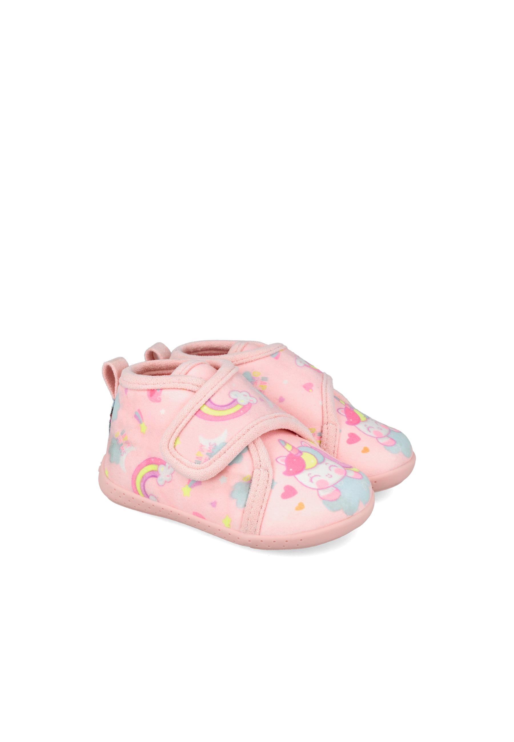 Zapatillas de casa cerradas barefoot de niña con cierre ajustable - Garvalín - Rosa claro Rosa claro-2