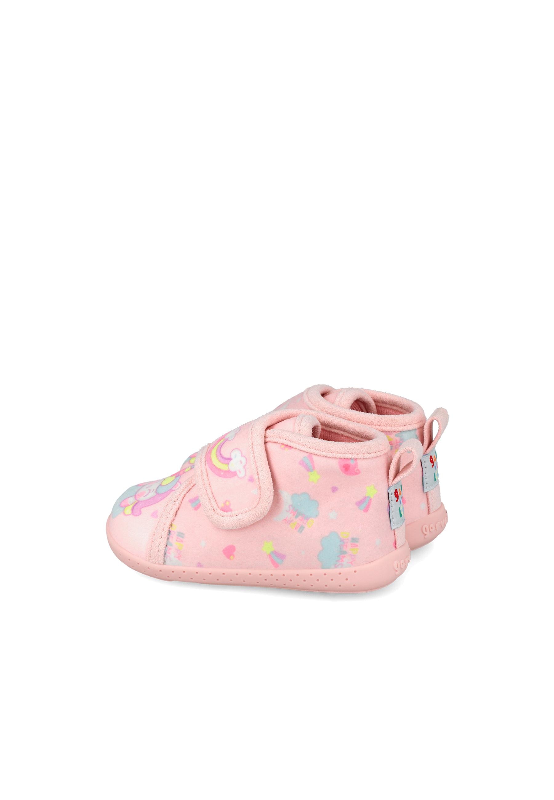 Zapatillas de casa cerradas barefoot de niña con cierre ajustable - Garvalín - Rosa claro Rosa claro-3