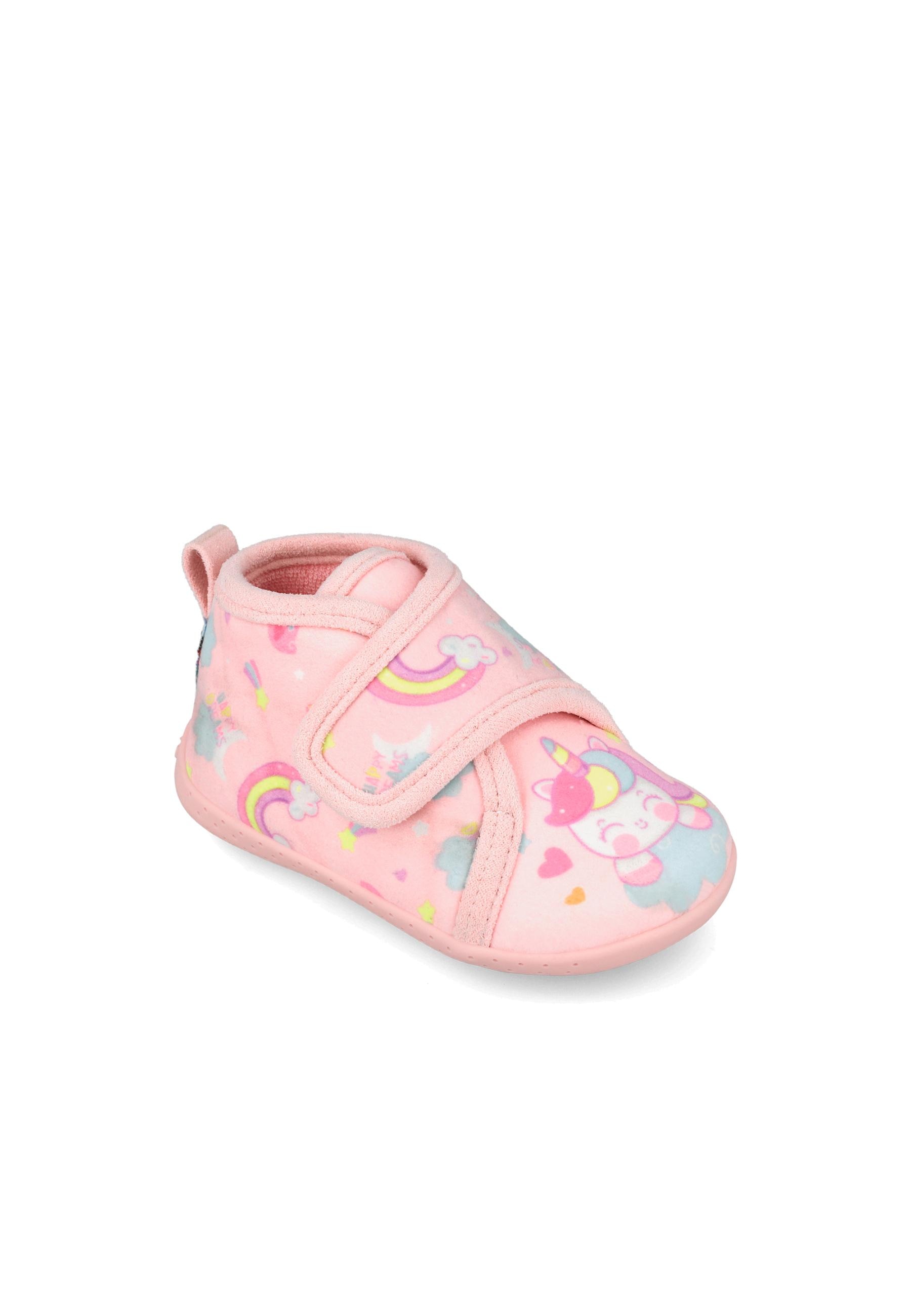 Zapatillas de casa cerradas barefoot de niña con cierre ajustable - Garvalín - Rosa claro Rosa claro-4