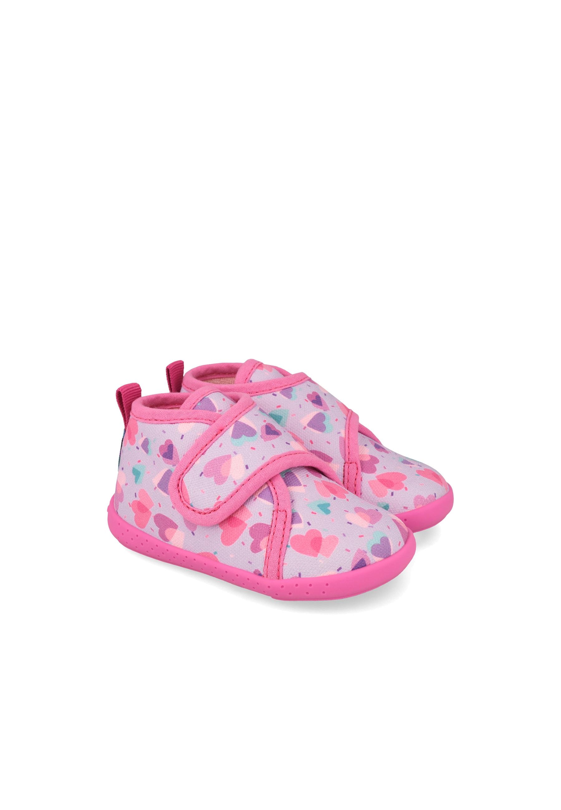 Zapatillas de casa cerradas barefoot de niña con cierre ajustable - Garvalín - Fucsia Fucsia-2