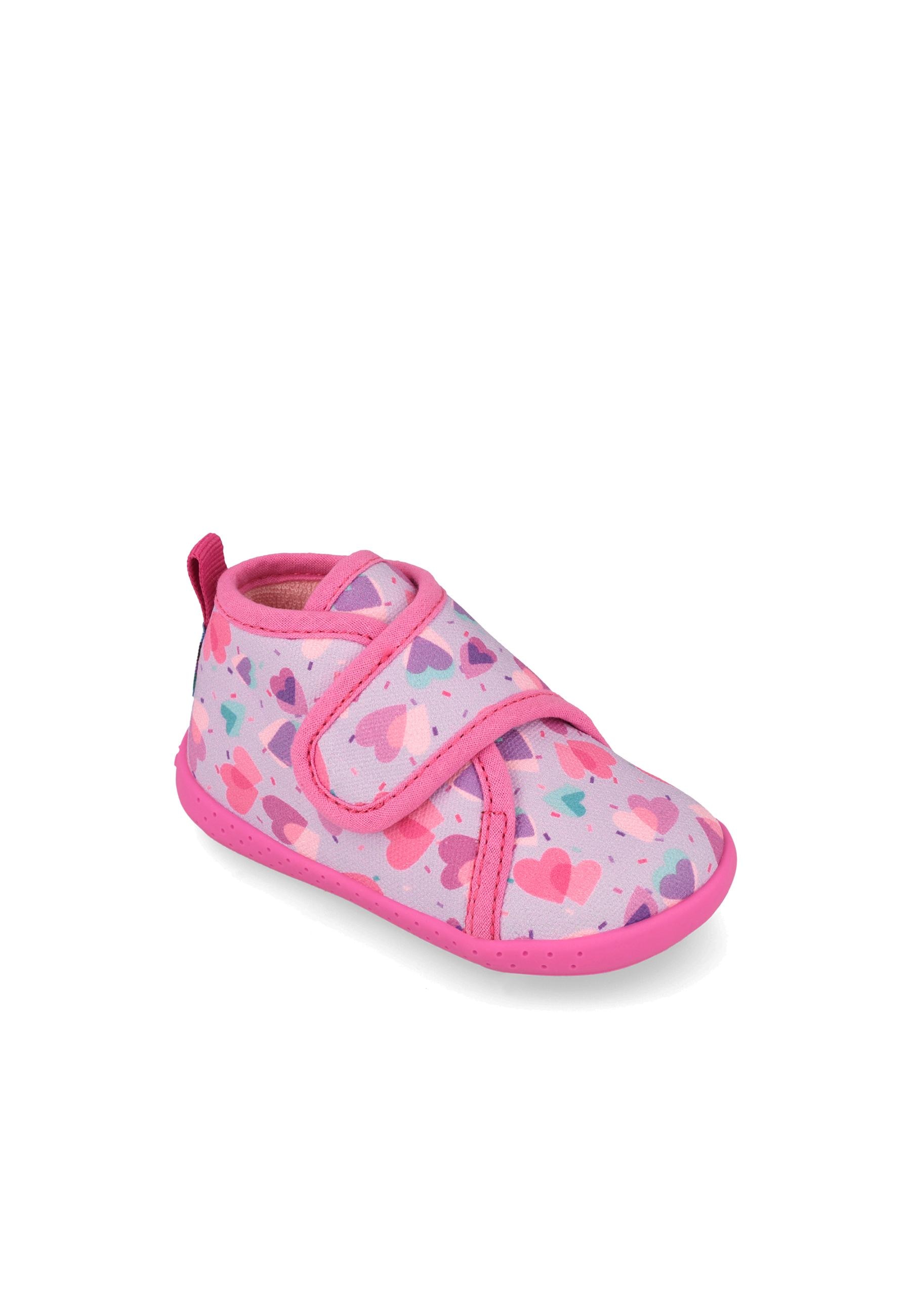 Zapatillas de casa cerradas barefoot de niña con cierre ajustable - Garvalín - Fucsia Fucsia-4
