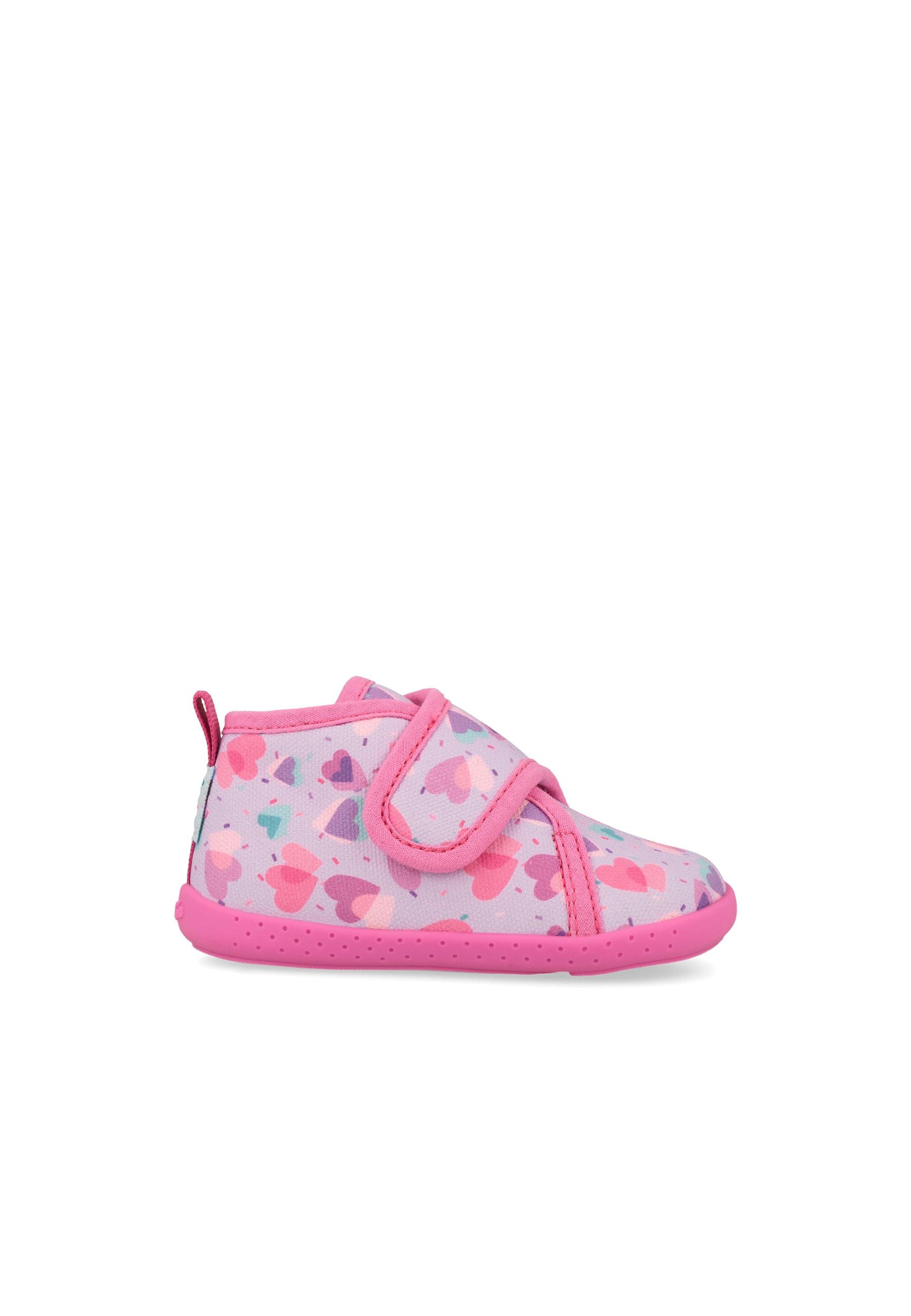 Zapatillas de casa cerradas barefoot de niña con cierre ajustable - Garvalín - Fucsia Fucsia-5