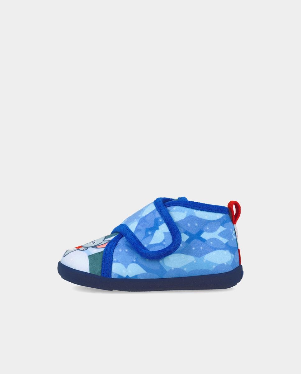 Imagen 5 de Zapatillas cerradas de casa barefoot de niño con cierre ajustable - Garvalín - Azul eléctrico Azul eléctrico