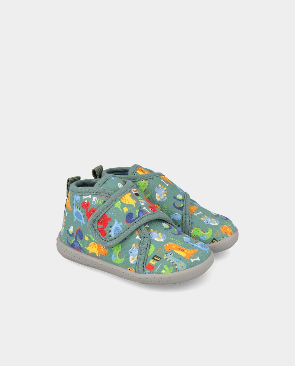 Zapatillas cerradas de casa barefoot de niño con cierre ajustable - Garvalín - Verde Verde-2