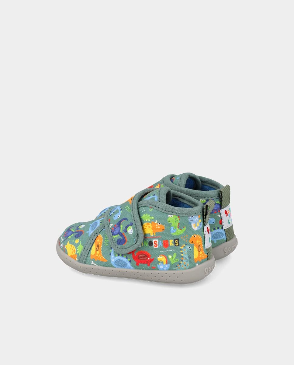Zapatillas cerradas de casa barefoot de niño con cierre ajustable - Garvalín - Verde Verde-3