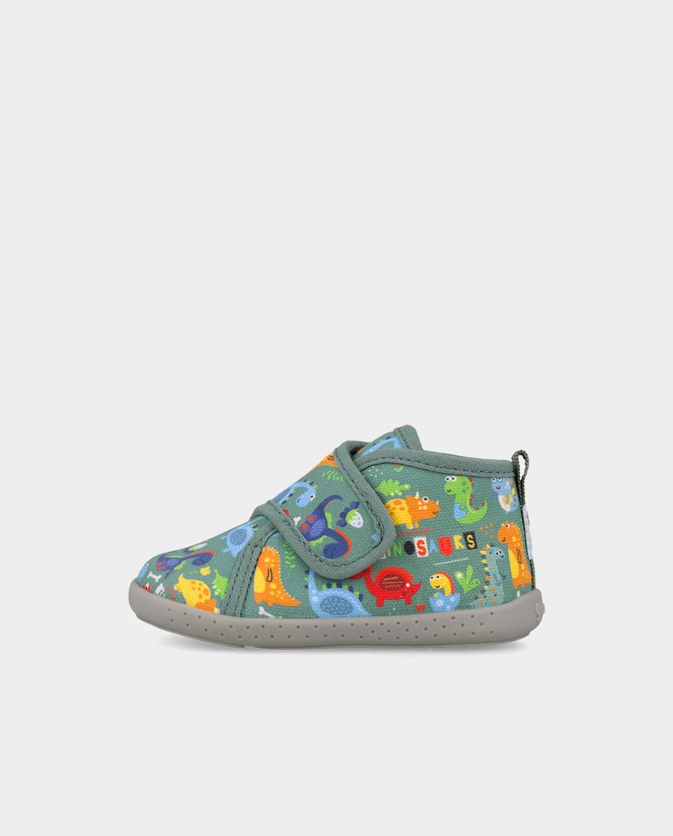 Zapatillas cerradas de casa barefoot de niño con cierre ajustable - Garvalín - Verde Verde-5