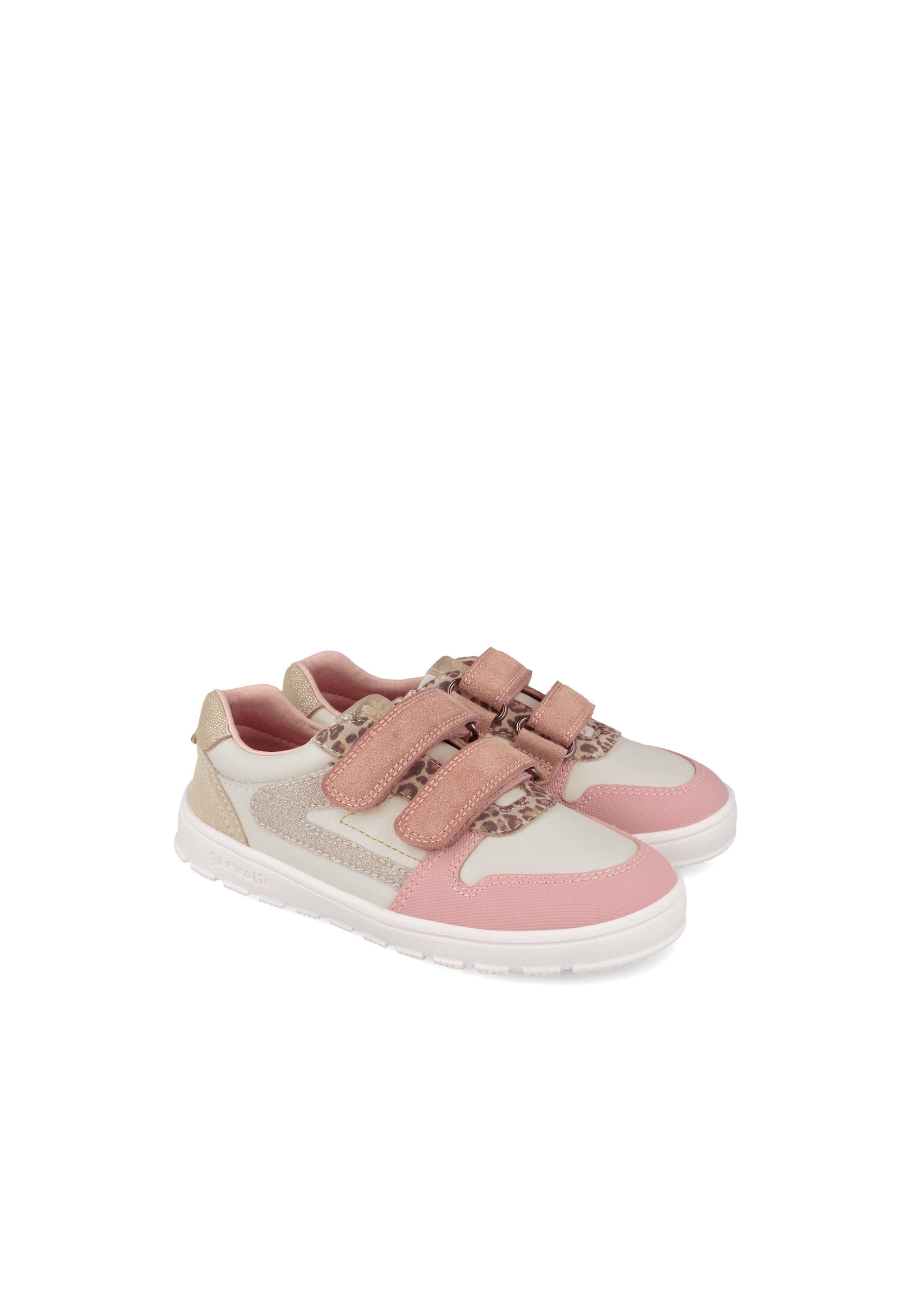 Zapatillas de piel barefoot de niña con cierre ajustable - Garvalín - Rosa claro Rosa claro-2