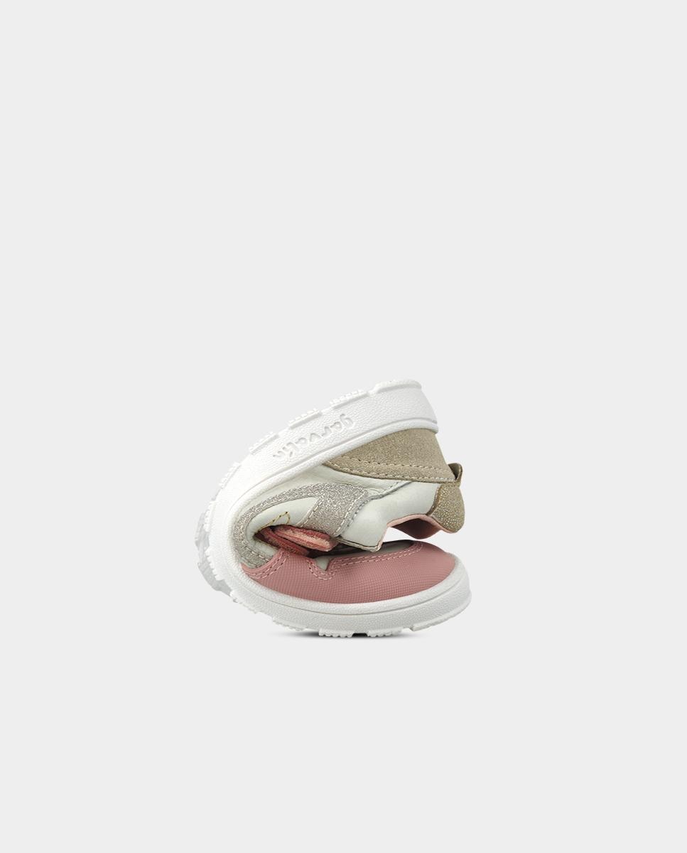 Zapatillas de piel barefoot de niña con cierre ajustable - Garvalín - Rosa claro Rosa claro-6