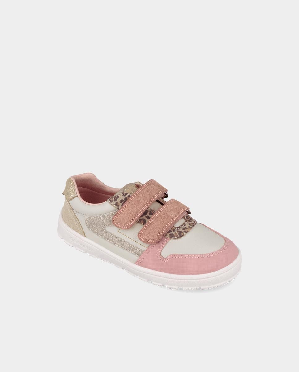 Imagen 4 de Zapatillas de piel barefoot de niña con cierre ajustable - Garvalín - Rosa claro Rosa claro