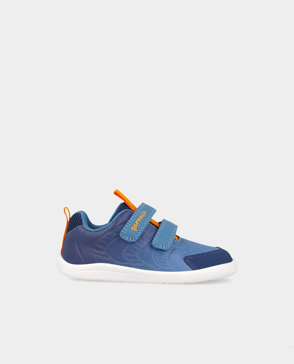 Zapatilla barefoot de niños con cierre ajustable y diseño deportivo - Garvalín - Azul Azul-1