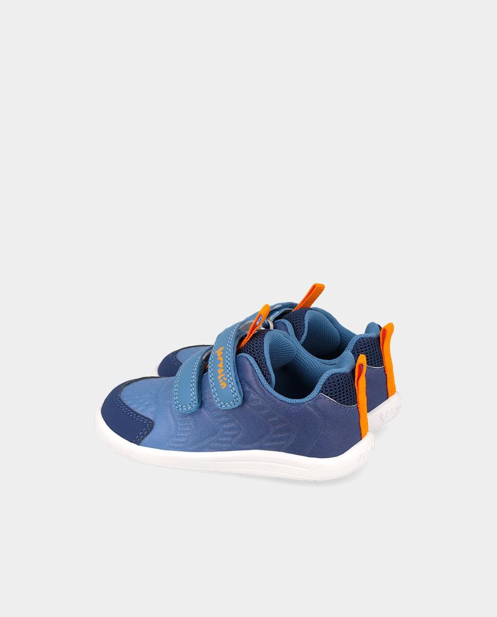 Zapatilla barefoot de niños con cierre ajustable y diseño deportivo - Garvalín - Azul Azul-3