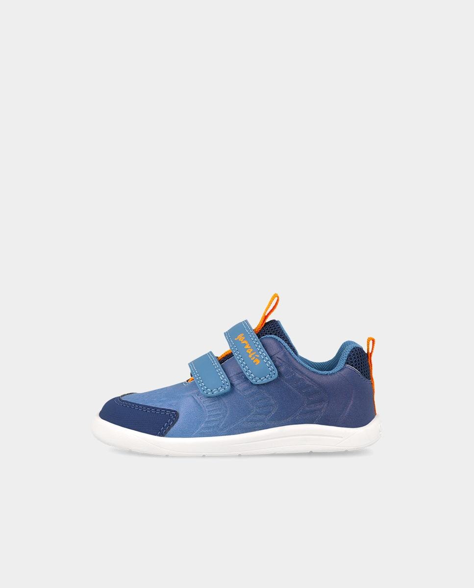 Zapatilla barefoot de niños con cierre ajustable y diseño deportivo - Garvalín - Azul Azul-5