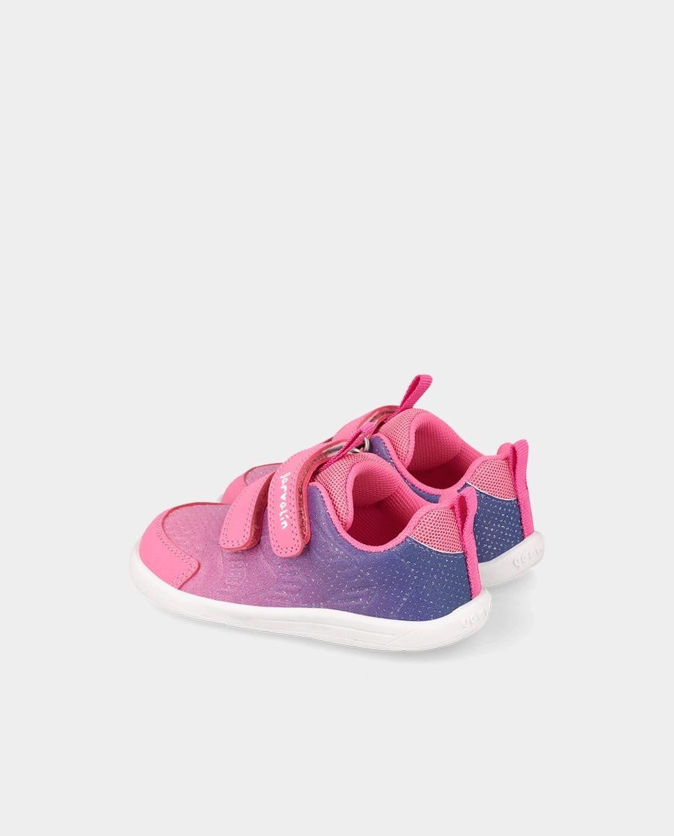 Zapatilla barefoot de niños con cierre ajustable y diseño deportivo - Garvalín - Rosa Rosa-3