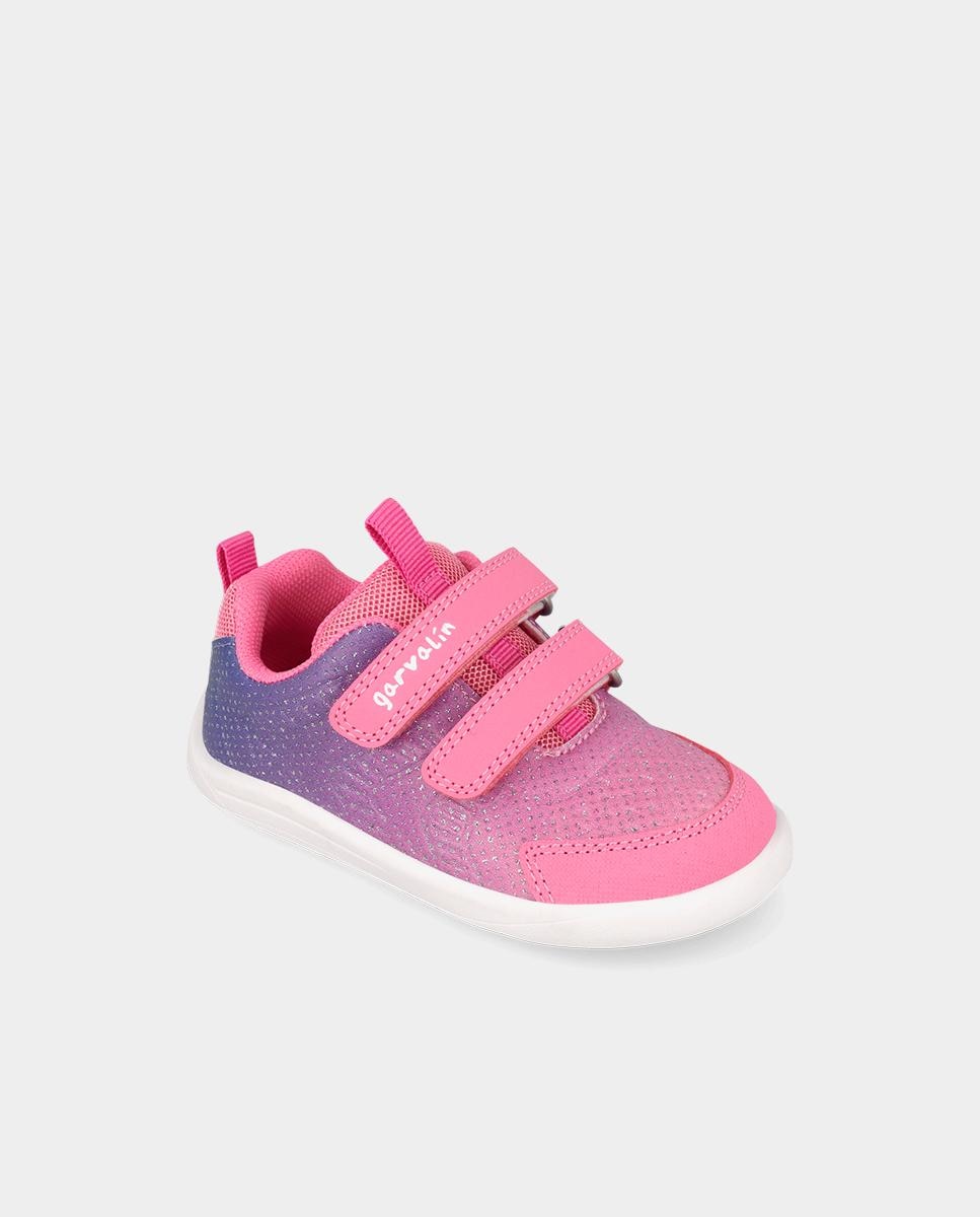 Zapatilla barefoot de niños con cierre ajustable y diseño deportivo - Garvalín - Rosa Rosa-4