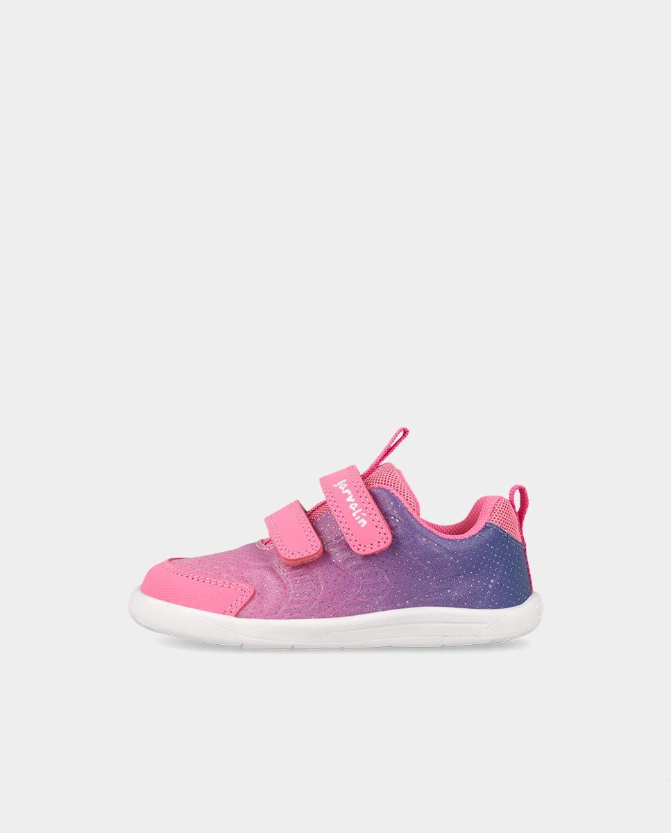 Zapatilla barefoot de niños con cierre ajustable y diseño deportivo - Garvalín - Rosa Rosa-5