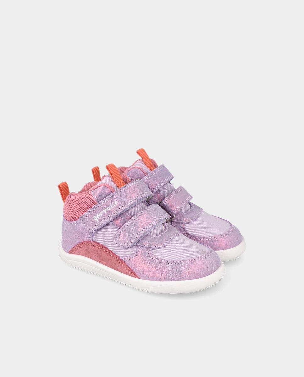 Botines barefoot de niños con cierre ajustable y diseño deportivo - Garvalín - Lila Lila-2