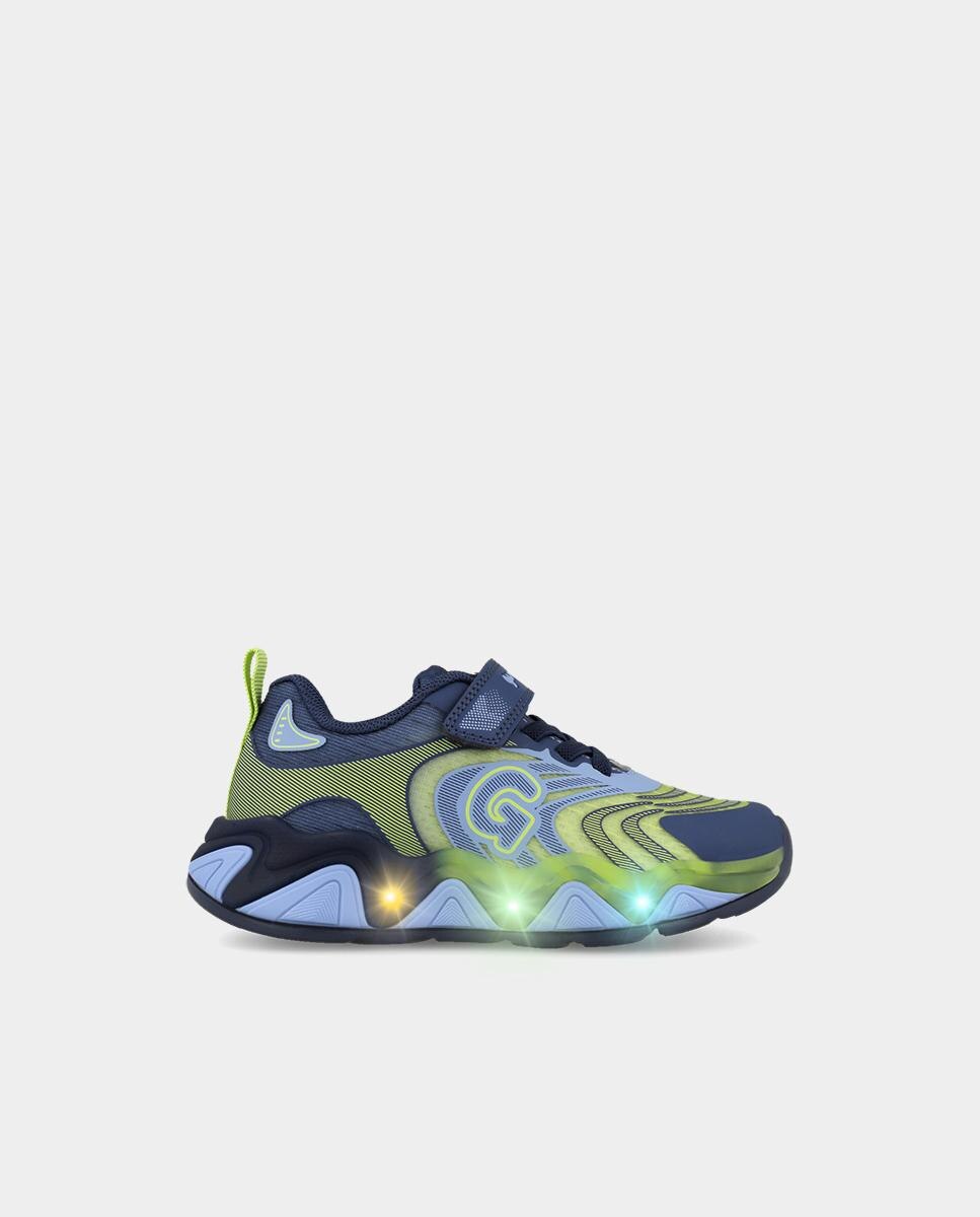 Zapatillas deportivas de niño muy ligeras con luces y cierre ajustable - Garvalín - Azul / Verde Azul / Verde-7