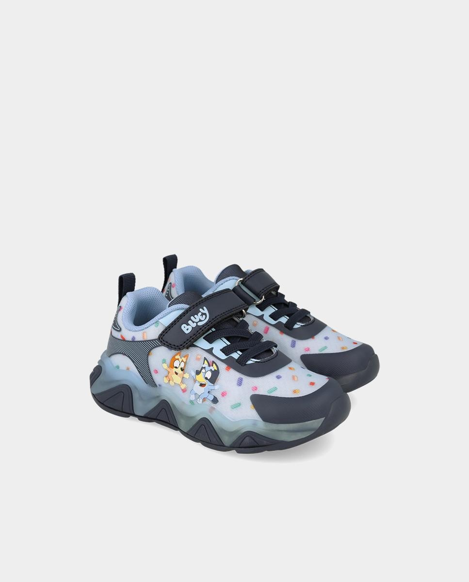 Deportivos Bluey para niña con cierre de velcro y elásticos. - Azul Azul-2