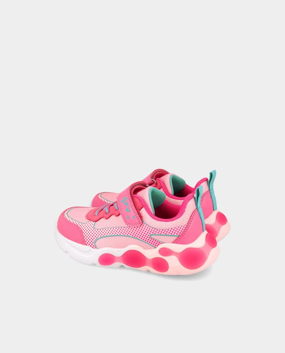 Zapatillas deportivas de niños muy ligeras con luces y cierre ajustable - Garvalín - Rosa Rosa-3
