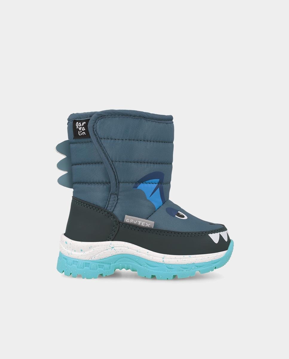 Imagen 1 de Bota après-ski de niño con forro de pelo y cierre ajustable - Garvalín - Azul Azul